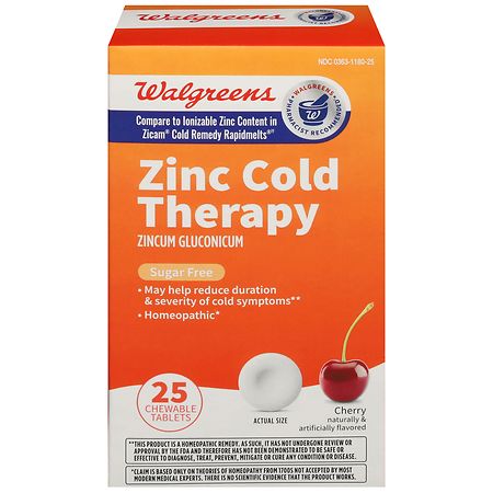 UPC 311917158600 product image for Walgreens Zinc Cold Therapy Chewable Tablets - 25.0 ea | upcitemdb.com
