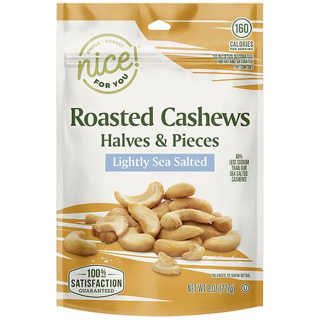 Nice! Roasted Cashew Halves & Pieces Lightly Sea Salted