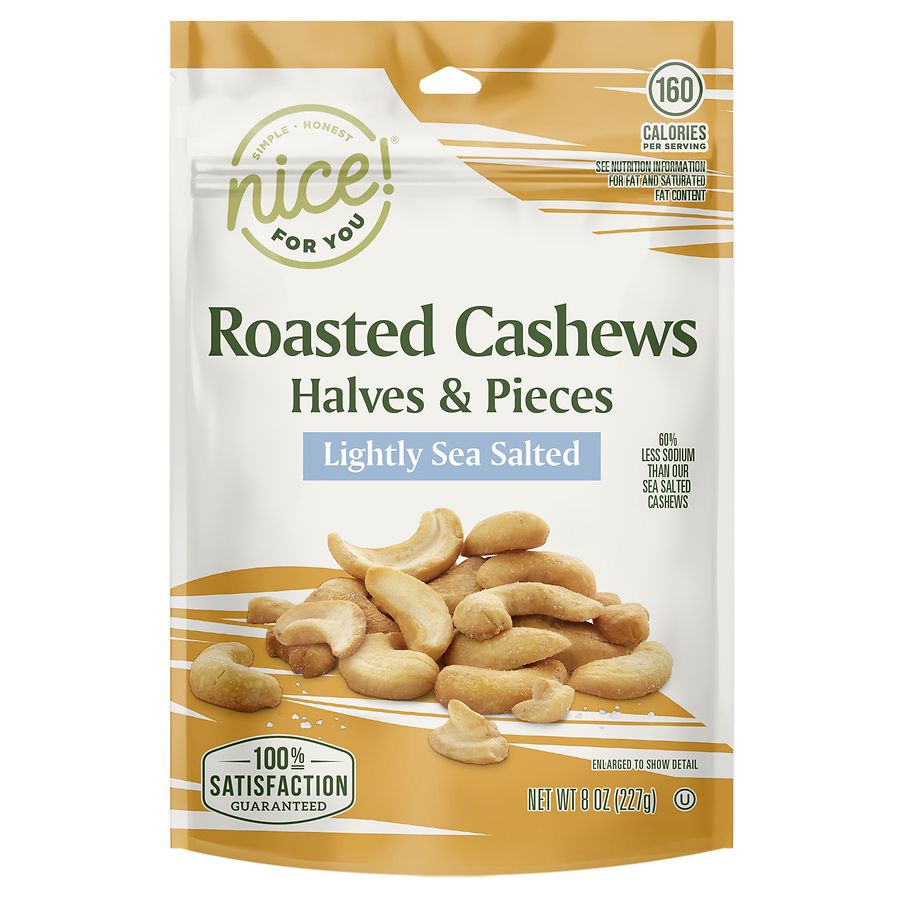 Nice! For You Roasted Cashew Halves & Pieces Lightly Sea Salted Walgreens