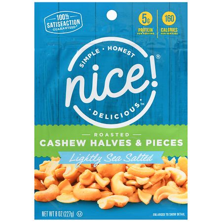 Nice! Roasted Cashew Halves & Pieces Lightly Sea Salted