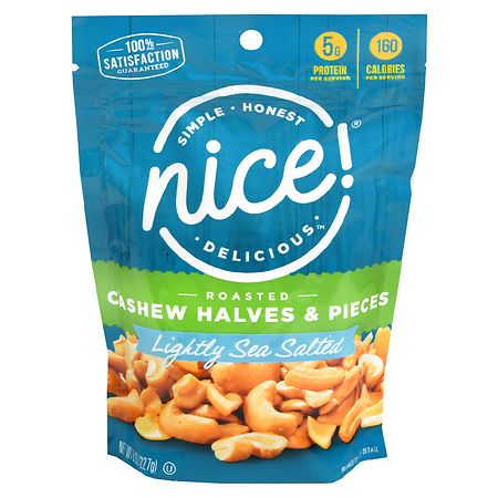 Nice! Roasted Cashew Halves & Pieces Lightly Sea Salted