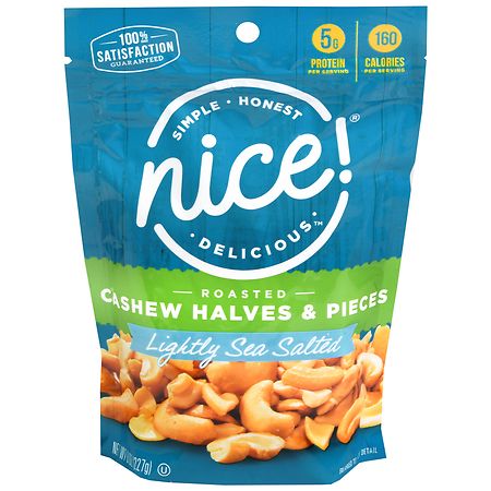 Nice! Roasted Cashew Halves & Pieces Lightly Sea Salted
