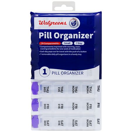 Pill Case for Purse Small Pill Organizer Portable Travel Daily Pill  Containers AM & PM Mini Pill Box Vitamin, Fish Oil, Supplement Holder (1  PCS