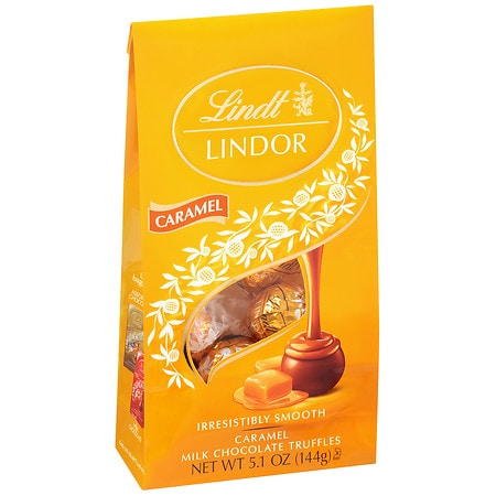 Lindt Lindor Caramel Milk Chocolate Truffles Bag