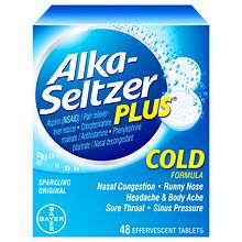 Alka-Seltzer Plus Cold Formula Effervescent Tablets Original | Walgreens