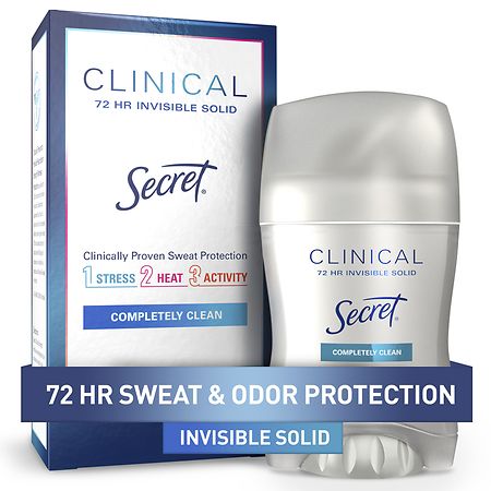 Secret Clinical Strength Invisible Solid Antiperspirant and Deodorant for Women Completely Clean