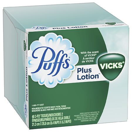 Puffs Plus Vicks Lotion 2-Ply Facial Tissues, (Pack of 6 Box), Vicks Ultra  Soft Tissues (88 Tissues per Box) With Laiby Sticker - Yahoo Shopping