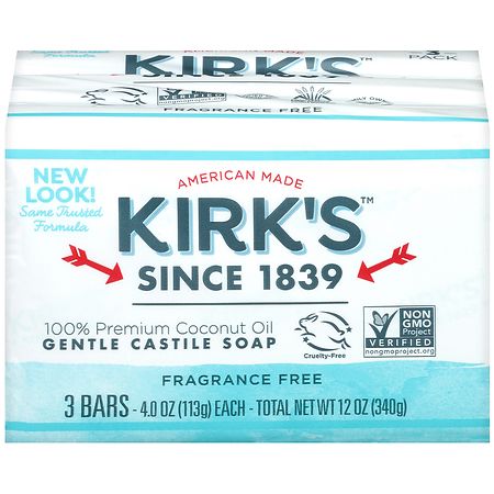 Kirk's Original Coco Castile Bar Soap Fragrance Free