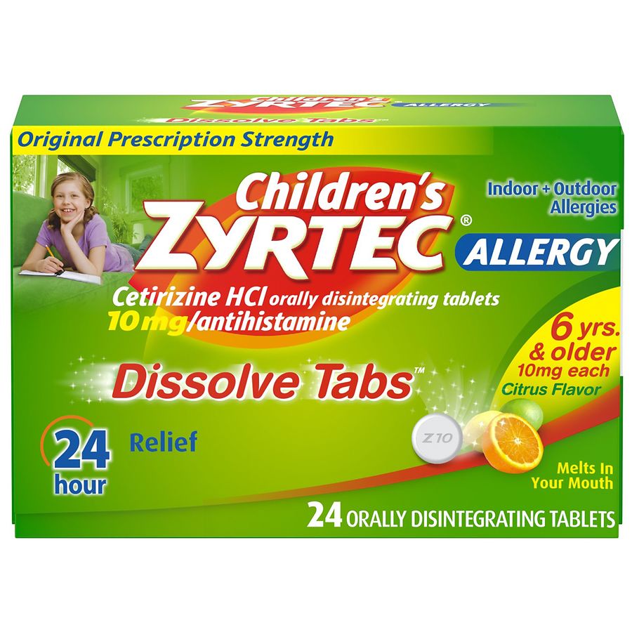 Zyrtec 24 Hour Allergy Dissolve Tablets Citrus