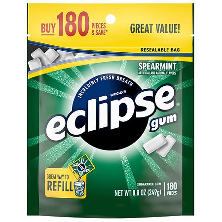 Eclipse Gum, Sugarfree, Peppermint 18 Ea, Gum