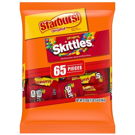 Skittles & Starburst Original Candy Fun Size Pieces 65 pk