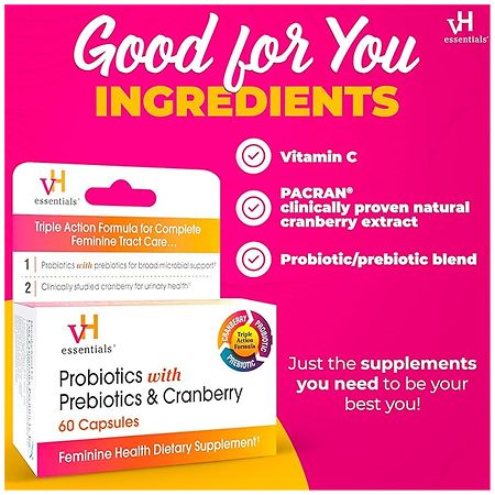 VH essentials Probiotics with Prebiotics & Cranberry Feminine Health, Capsules