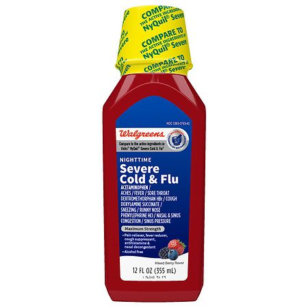 Walgreens Nighttime Cold and Flu Relief Berry
