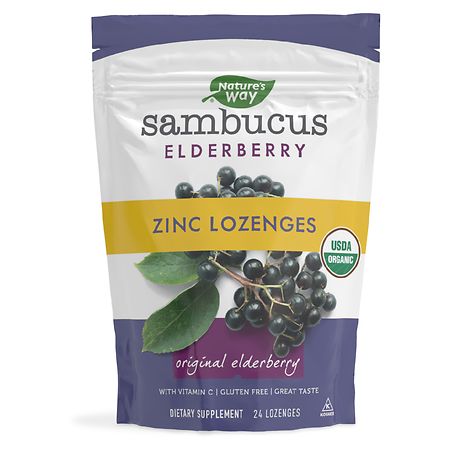 Nature's Way Sambucus Elderberry Zinc Lozenges Berry