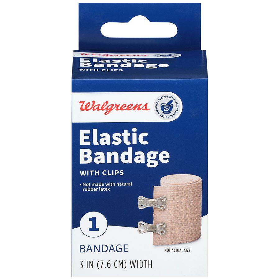 Walgreens Elastic Bandage with Clips 3 Inch Width