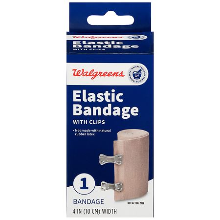 Walgreens Elastic Bandage with Clips 4 Inch Width