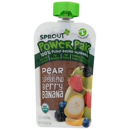 Sprout Stage 4 Power Pak Pear Superblend Blackberry Banana