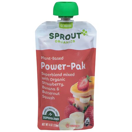 Sprout Stage 4 Superblend Babyfood Puree Strawberry Banana Squash