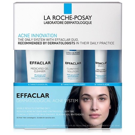 La Roche-Posay Effaclar Dermatological Acne Treatment System for Face Oil Free