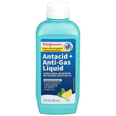 Walgreens Antacid + Anti-Gas Liquid Maximum Strength Classic