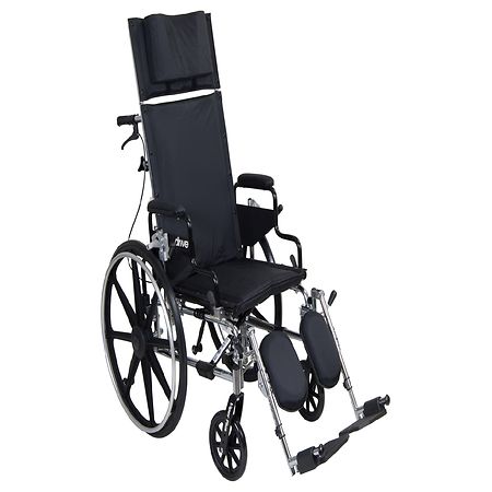 Drive Medical Viper Plus GT Full Reclining Wheelchair, Detachable Desk Arms 16" Seat Black