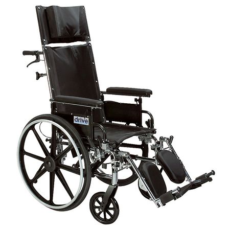 Drive Medical Viper Plus GT Reclining Wheelchair with Detachable Desk Arms 20" Seat Black