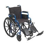 Drive Medical Blue Streak Wheelchair with Flip Back Desk Arms, Elevating  Leg Rests 20 Seat Blue