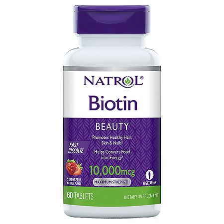 Natrol Biotin 10,000 mcg Fast Dissolve Tablets Strawberry