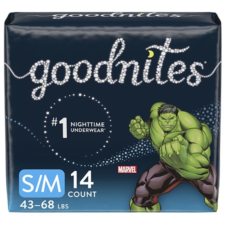 goodnites Boys' Nighttime Bedwetting Underwear S/ M
