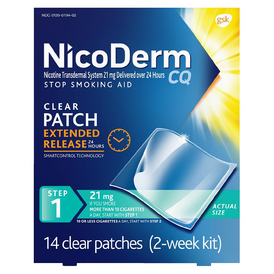 Nicoderm Step 1 Nicotine Patches to Stop Smoking, NicoDerm CQ or Nicorette Coupon