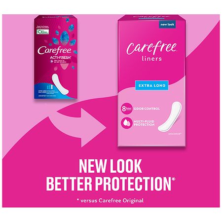 Carefree Acti-Fresh Extra Long 36 Count Liner To Go