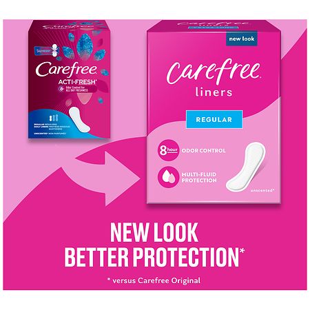 3 X Carefree Acti-Fresh 8 hour Odor Controll Panty Liners-180