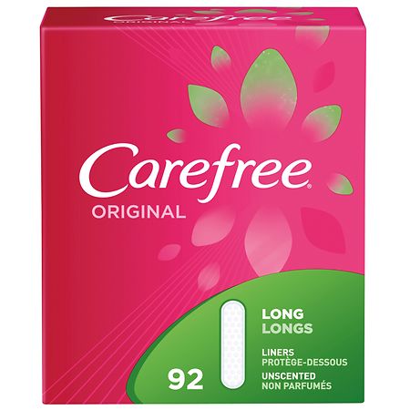 Carefree Original Thin Daily Panty Liners  Long  Unscented  92 Ct