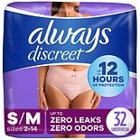 Always Discreet Adult Incontinence Underwear for Women and Postpartum Underwear  S/M (32 ct)