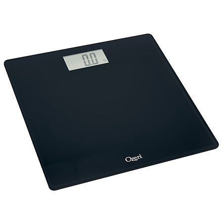 Ozeri Precision Digital Bath Scale, in Tempered Glass with Step-on Activation up to 400 lbs Black