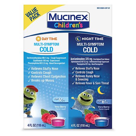 Children's Mucinex Cold & Cough, Multi-Symptom Day/ Night Liquid Very Berry