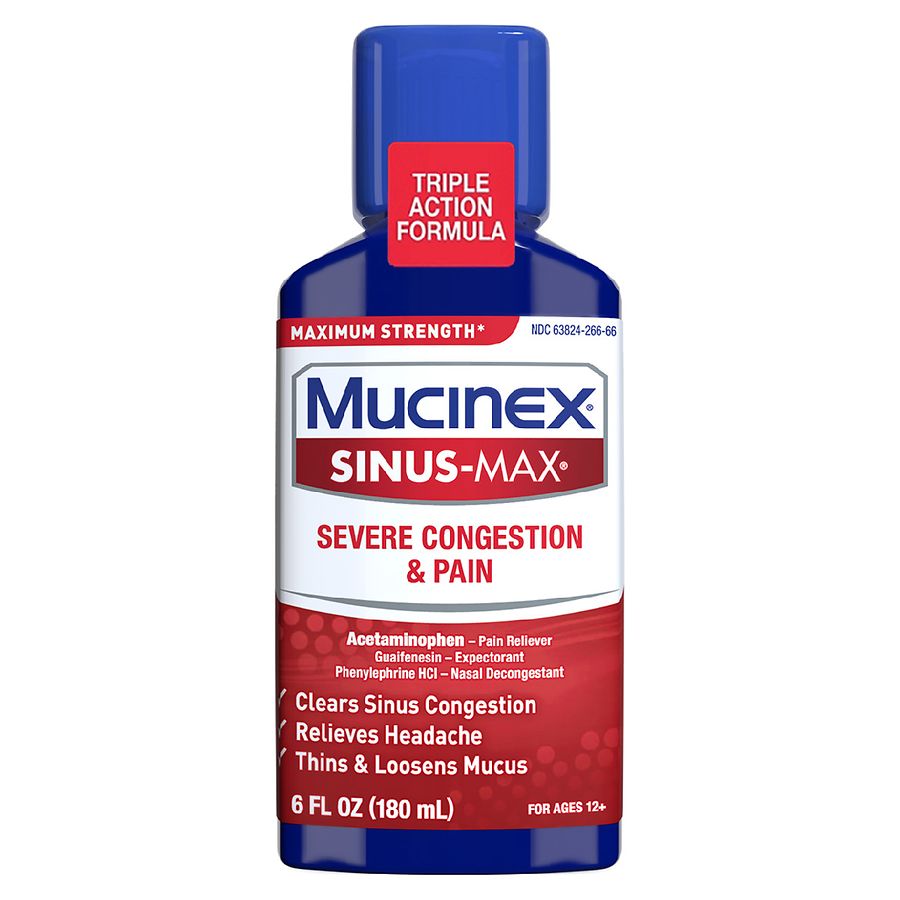 Mucinex Adult Liquid Severe Congestion  Pain Relief Walgreens