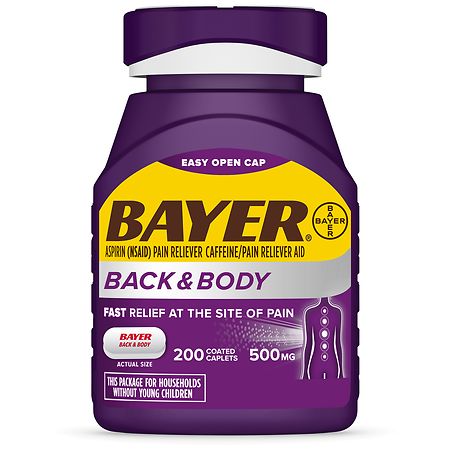 Bayer Back & Body Aspirin 500 mg, Pain Reliever Caplets