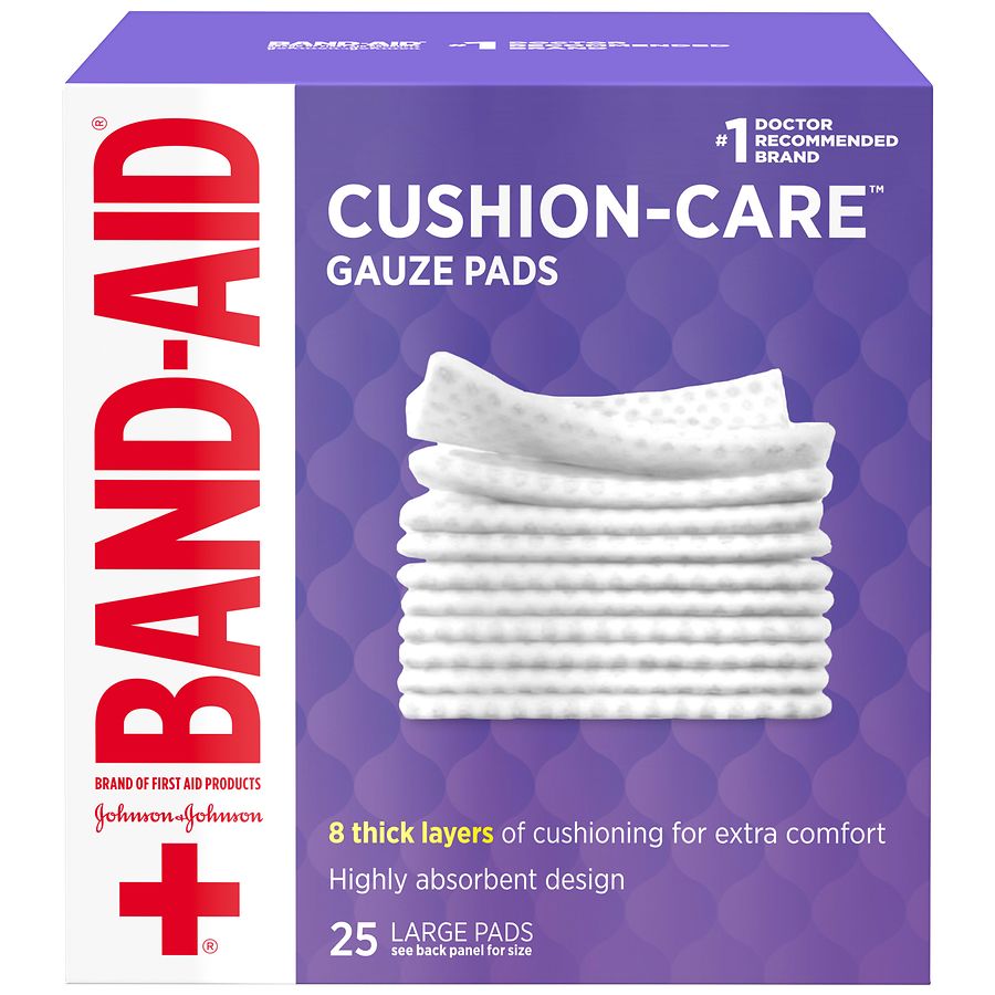 Band-Aid First Aid Cushion-Care Gauze Pads Large