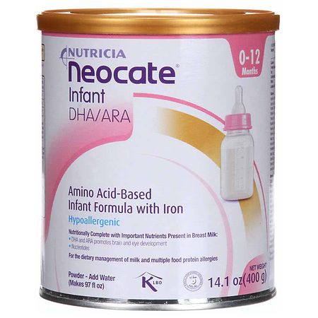 Nutricia Neocate Infant DHA/ ARA, Amino Acid Based with Iron Powdered Infant Formula Unflavored, 0-12 Months