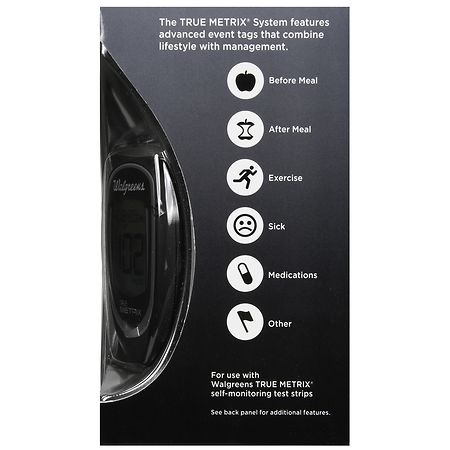 Walgreens Premium True Metrix Self-Monitoring Blood Glucose Meter Black