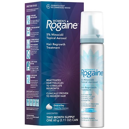 Rogaine Women's 5% Minoxidil Foam For Hair Regrowth 2 Month Supply