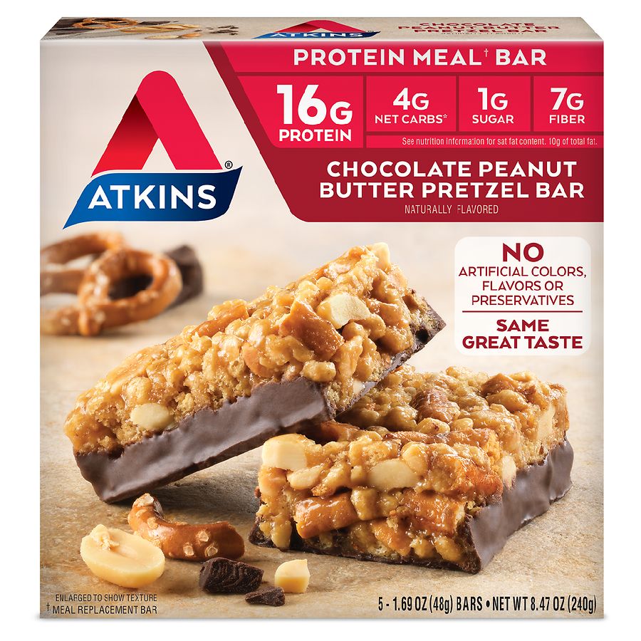 Atkins Advantage Meal Bars Chocolate Peanut Butter Pretzel | Walgreens