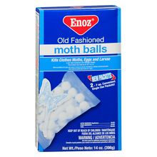 Enoz Old Fashioned Moth Balls, Naphthalene Balls, 24 oz, 3 Single Use 8 oz  Packets 