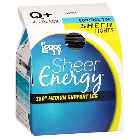 4 Pair Leggs Sheer Energy Pantyhose Control Top Medium Support Suntan Size  Q for sale online