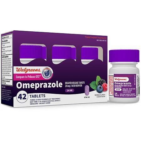 Walgreens Omeprazole Delayed Release Tablets 20 mg, Acid Reducer 42 ct