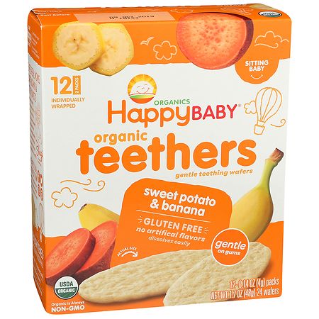 Happy Baby Gentle Teethers Organic Teething Wafers Banana & Sweet Potato