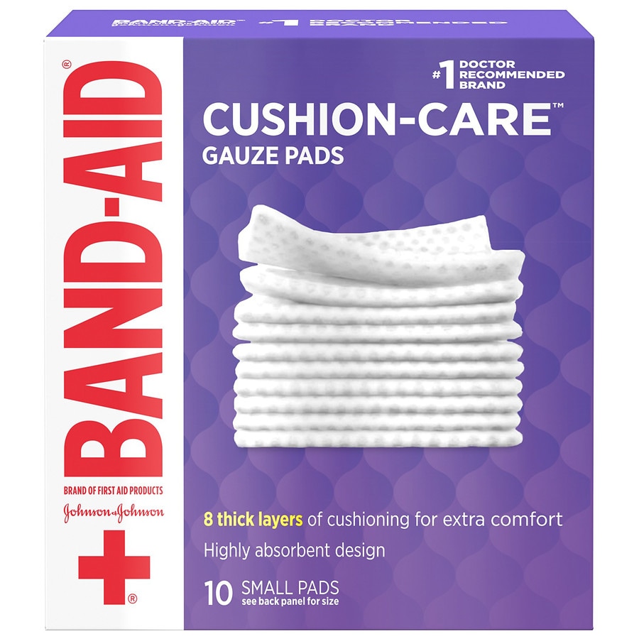 Band-Aid Cushion Care Gauze Pads, Small 2 x 2 inch