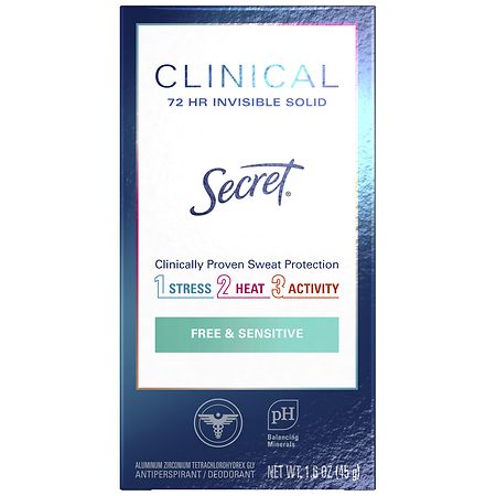Secret Clinical Strength Invisible Solid Antiperspirant Deodorant Free & Sensitive