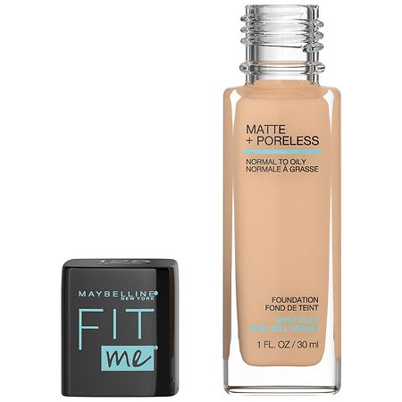 Maybelline Fit Me Matte + Poreless Liquid Foundation Makeup, Warm Nude, 1  fl. oz. Oil-Free Foundation 128 WARM NUDE 1 Count Bottle 1 fl oz. 